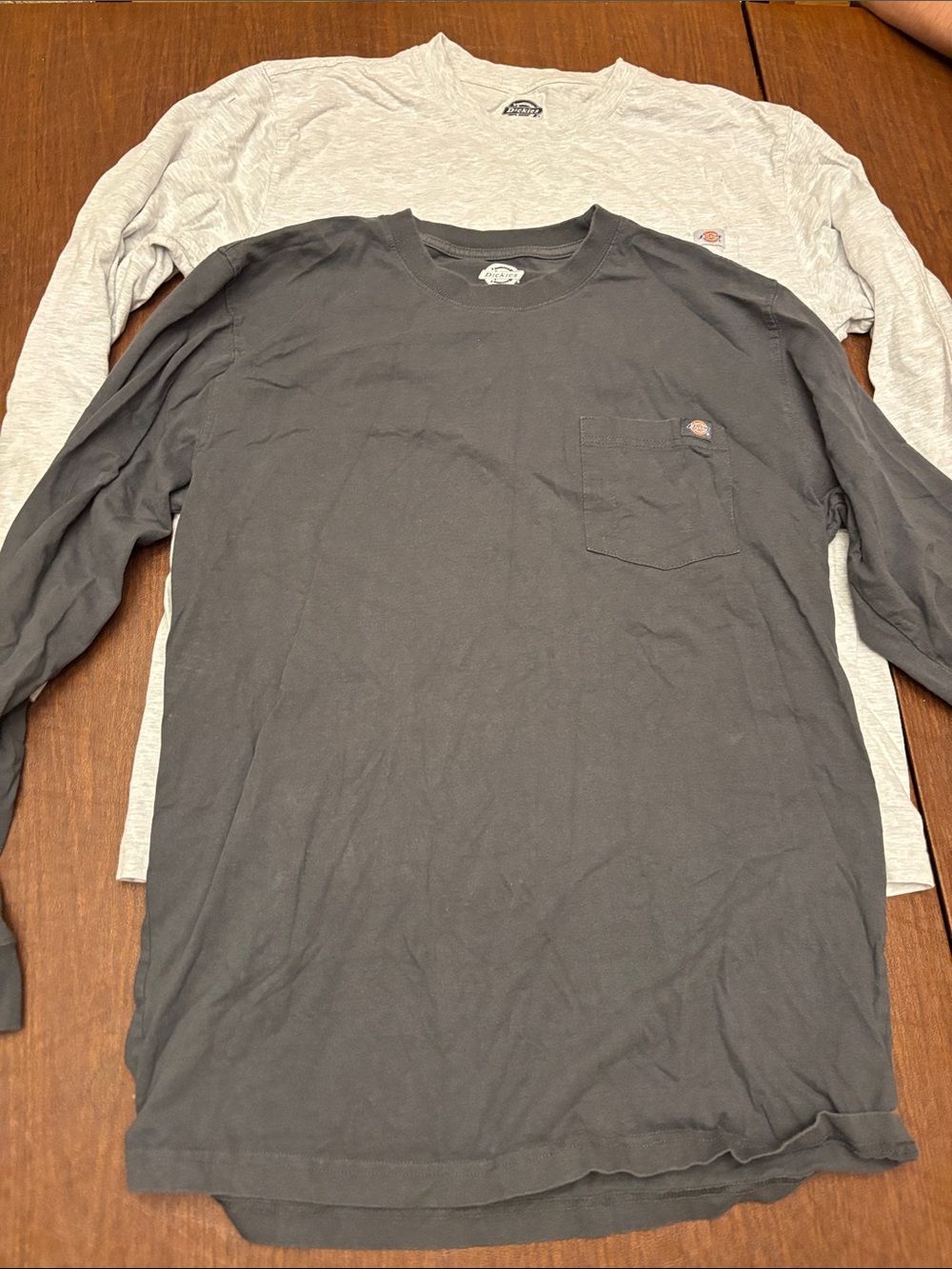 Dickies Long Sleeve Pocket Tee in Black and Light Gray - Men’s Crewneck